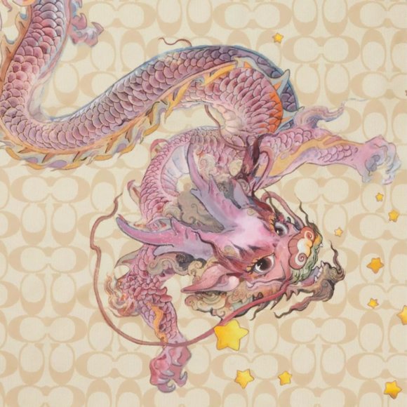 Coach Lunar New Year Dragon Silk Bandana Scarf *NEW* With Tags - Picture 2 of 4